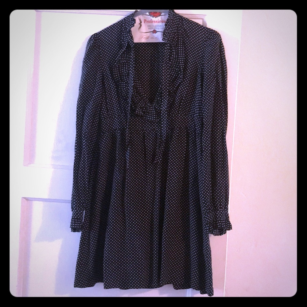 Joie long sleeve polka dot dress XS